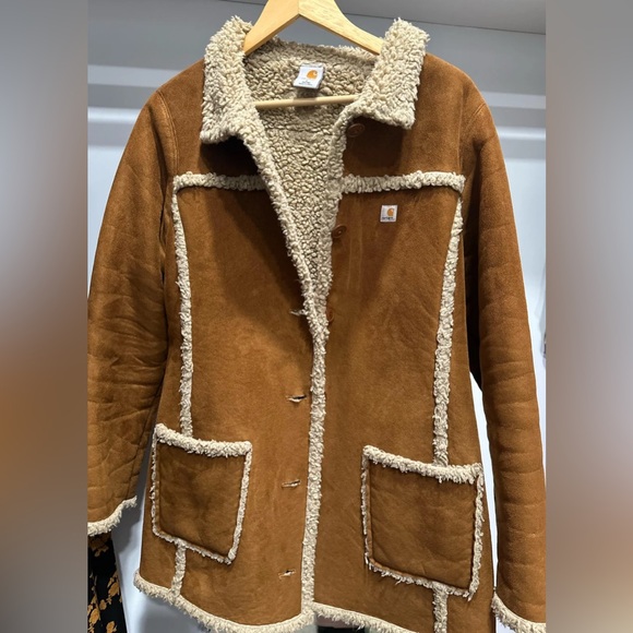 Carhartt Brown Teddy Jacket with Cream Accents - Picture 5 of 10